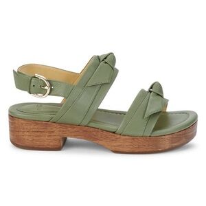 Alexandre Birman Clarits Leather Knotted Sandals- turtle green 36/6